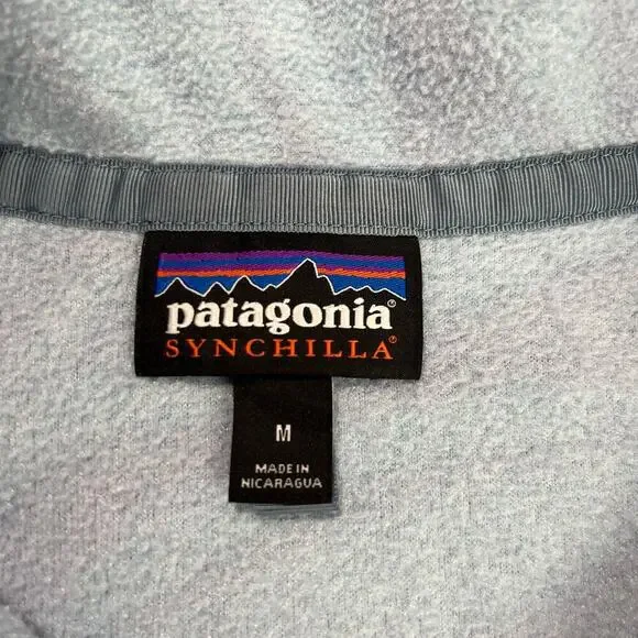 Patagonia Lightweight Synchilla Snap-T Pullover Eucalyptus Fronds Berlin Blue M - Picture 4 of 16